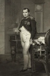 Napoleón I en su estudio, grabado por Jean Nicholas Laugier